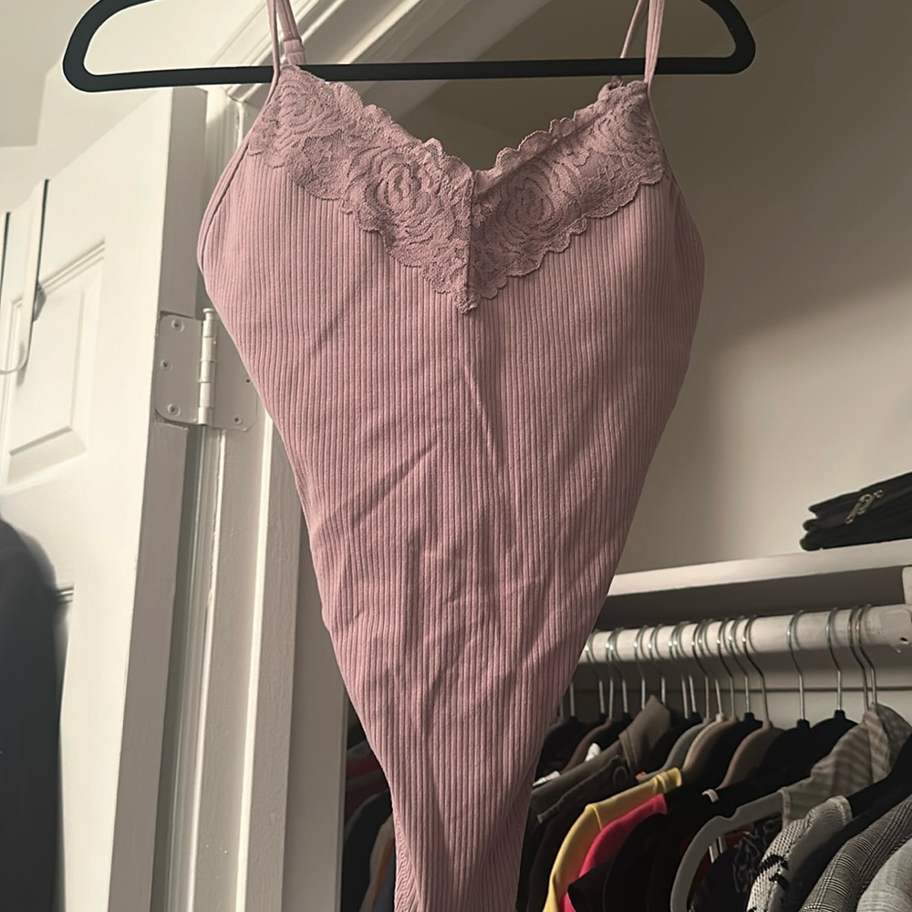 Pink bodysuit with built in support L